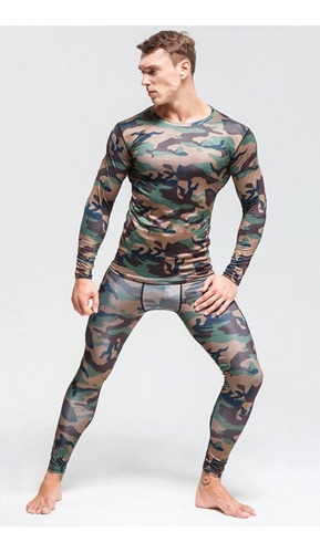 Conjunto De Ropa Interior Larga Para Hombre De Camuflaje