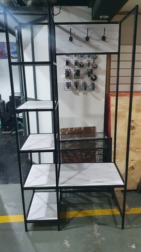 Imagen 2 de 7 de Mueble Recibidor 120x40x180 Con Estantes Industrial Madera