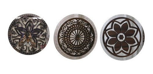 Mandala Decorativa Ambiente Sala Quarto  65x65 Kit 3 Peças