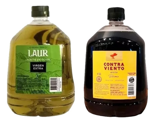 Combo Laur 2 Bidones Aceite + Aceto Contra Viento X 2 Litros