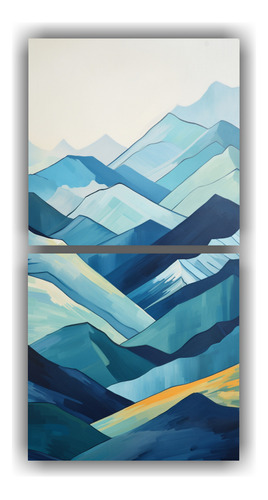 60x30cm Pinturas Movimiento Abstracto De Una Serena Montaña
