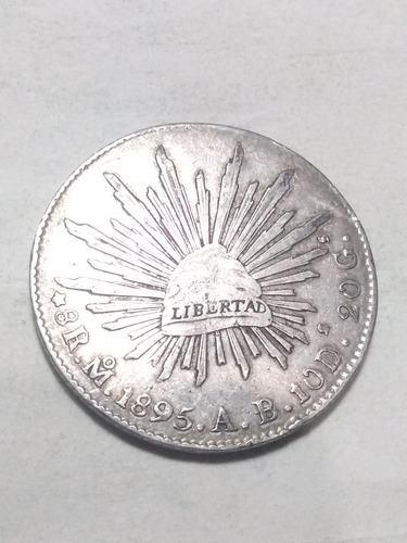 Moneda 8 Reales Año 1895 Plata 900 Ceca M Ciudad De México 