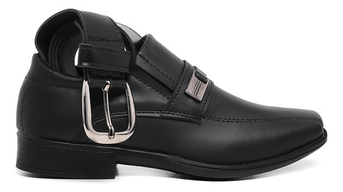 Sapato Social Infantil + Cinto Para Festas E Cultos Batizado Preto 30