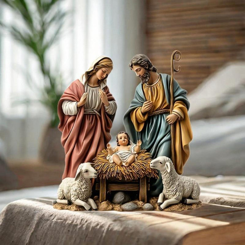 Figura De Belén De Navidad, Adorno De Nacimiento De Jesús,