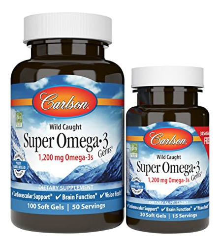 Suplemento Omega Carlson - Super Omega-3 Gems, 1200 Mg De Á