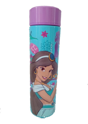 Garrafa Térmica Princesa Jasmine Aladdin Disney 500ml Cor Cinza-escuro