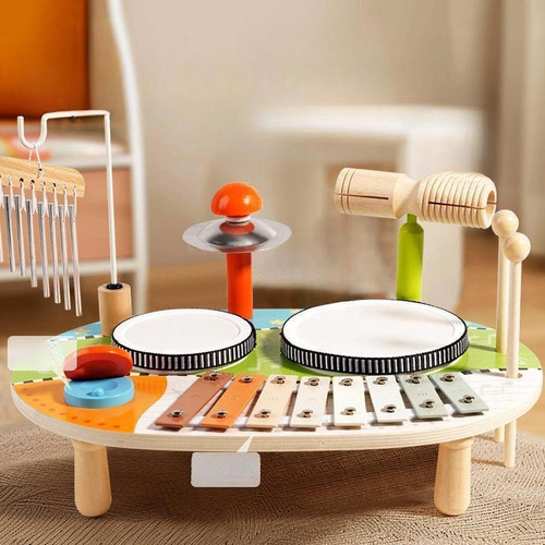 Xilófono De Juguete Para Niños, Kit De Batería De Madera,