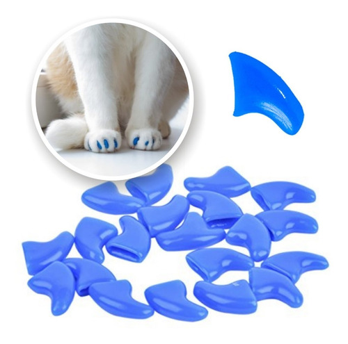 ¡ Protector De Uñas T. Xs Para Gatos Azul Nails Caps !!