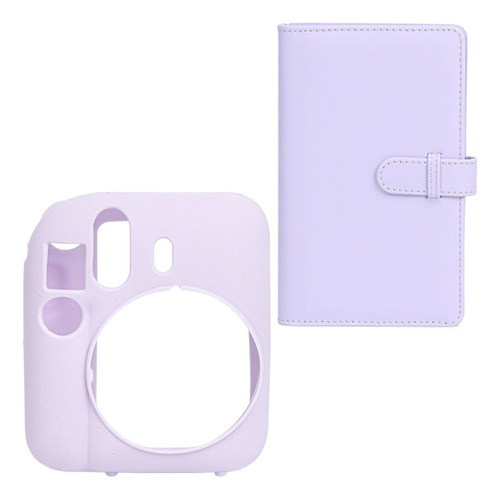 Kit Para Instax 12 Mini Album Fotos + Case Silicone Colorido