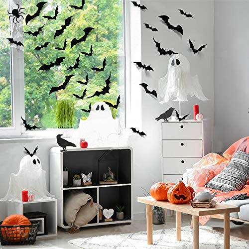 Murcielagos Decorativos De Halloween Calcomanias De Pvc 3d