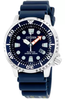 Reloj Citizen Promaster Diver Para Hombre Correa Azul Color del fondo Negro