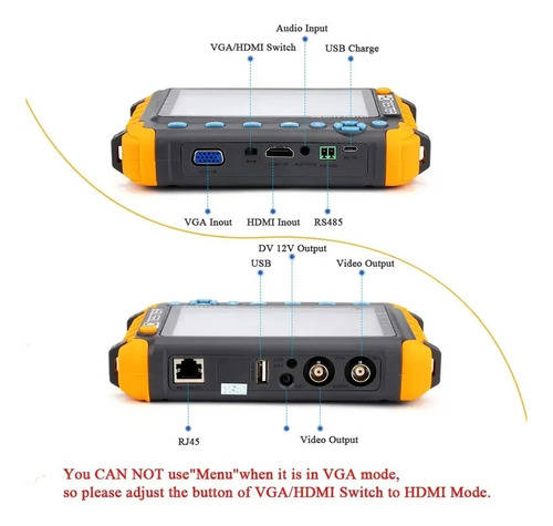 Probador Videovigilancia Ahd Cvi Tvi Cvbs Entrada Vga Hdmi
