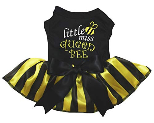 Petitebella Little Miss Queen Bee Vestido Para Cachorro (neg