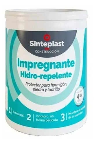 Impregnante Hidrorepelente Para Hormigón 4 Lt. Sinteplast