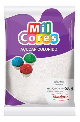 Açúcar Cristal Branco  - Com 500g - Mil Cores Mavalério