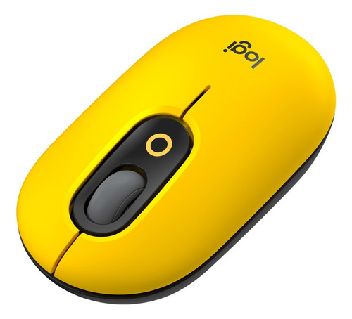 Mouse Logitech Pop Inalámbrico Bluetooth Amarillo Negro