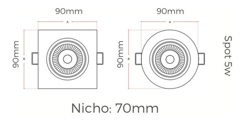 Imagem 4 de 6 de Spot Led 5w Avant Quadrado Branco Neutro 4000k