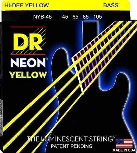 Cuerdas Bajo Eléctrico Med 45/105 Neon Yellow Dr Nyb-45 +