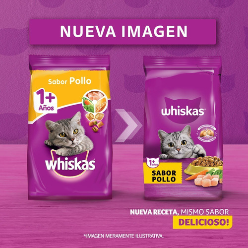 Alimento Whiskas 1+ Whiskas Gatos para gato adulto sabor pollo en bolsa de 10 kg