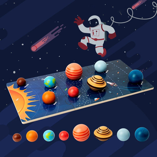 Puzle Del Sistema Solar Montessori Toys 8 Planets, Tablero C