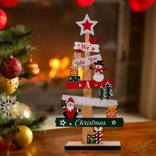 Cartel De Navidad Decorativo De Madera Para Escritorio