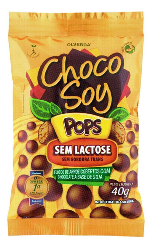Chocosoy Pops Tradicional 40g Zero Lactose - Olvebra