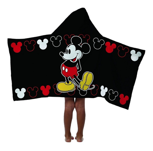 Toalla De Baño Para Niños Mickey Mouse Color Negro De Disney