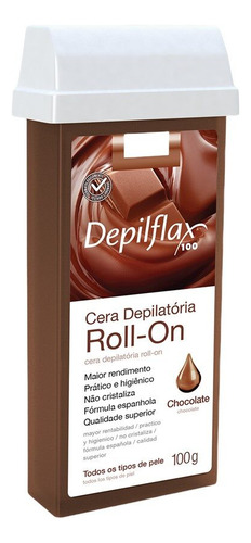 Kit 12 Refil Ceras Refil Roll On Depilação Chocolate 100g