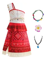 Comprar Disfraz De Princesa Aventura Océano Para Niñas Pequeñas Vestido De Lujo De Un Hombro Con Collar Y Horquilla