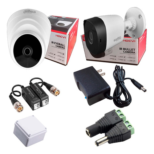 Cámara Seguridad Dahua Domo Y Bala 2mp + Accesorios