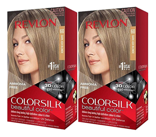 Set De 2 Tinte Color Permanente Revlon Colorsilk 60 Rubio