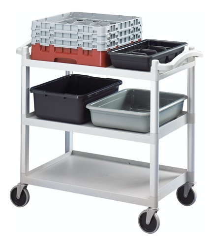 Carro De Servicio Con Ruedas 3 Estantes Cambro Bc340kd