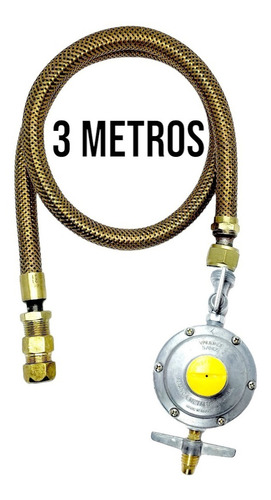 Mangueira Flexível Cobre Para Gás Fogão 3 Metros Rosca 1/2