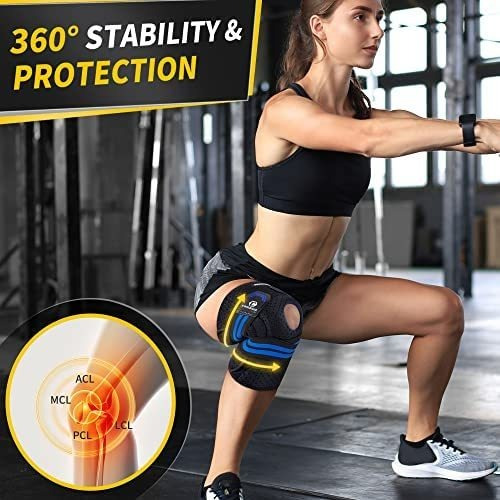 Soporte De Rodilla De Compresión Con Almohadillas De Gel