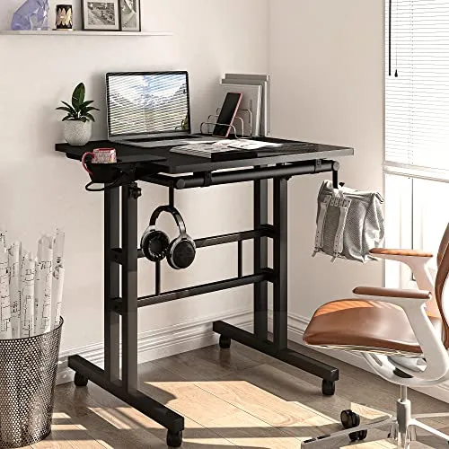 Mobile Standing Desk With Cup Holder, Stand Up Desk, ...