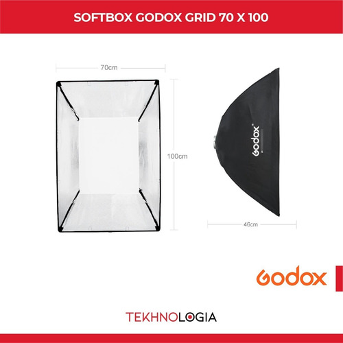 Imagen 5 de 9 de Softbox Grid 70x100 Godox Montura Bowens Visico Microce