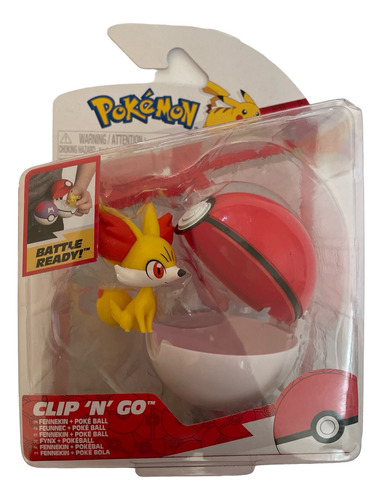 Fennekin Y Pokebola Pokemon Battle Ready Clip N Go Pokeball (Usado)