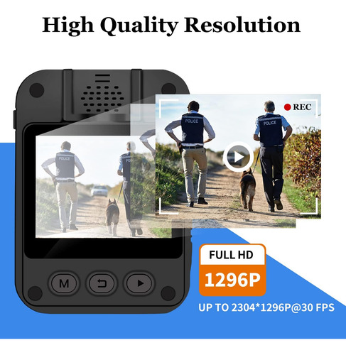 Camara Corporal Rempol D1 1296p Hd Externa De 32 Gb Polic...