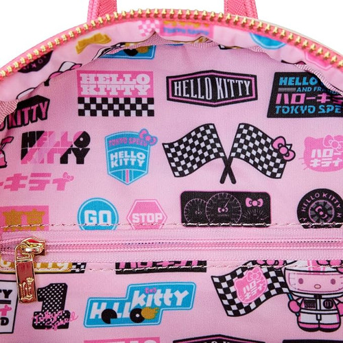 Loungefly Hello Kitty Piloto Tokyo Speed Racer Cosplay Mochila Mini Backpack Color Blanco Diseño De La Tela Hello Kitty Racing