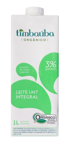 Imagem 2 de 2 de Leite Integral Timbauba Organico 1l