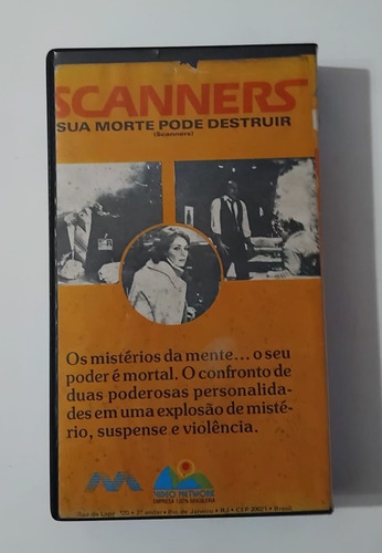 Fita Vhs - Scanners (1980), De David Cronemberg - Raro, 1aed