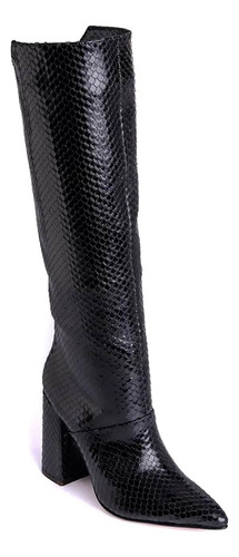 Botas Scale Saverio Di Ricci 25ib8220 Cuero Escamas Negro