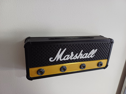 Porta Llaves Deco Marshall Incluye 4 Llaveros Plug Dorado