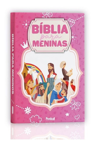 Bíblia Infantil Ilustrada Para Meninas + 200 Desenhos | Rosa