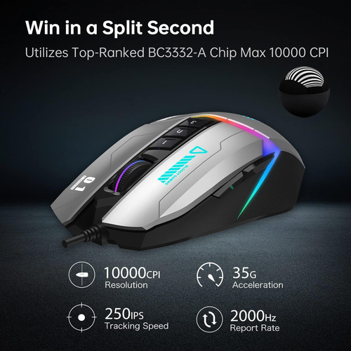 Bloody W60max Wired Rgb Fps Gaming Mouse, Cpi, Todos Los Bot