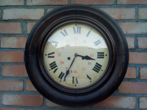 T-antiguo Reloj De Pared Estación Ferrocarril Redondo Bombe