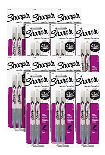 Sharpie Metálicos, Marcadores Permanentes De Punta Fina, Pla