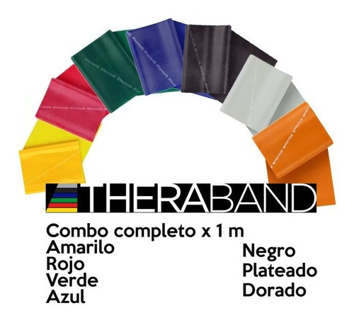 Theraband® Combo 7 Niveles Puños Banda Elastica 7x1mcp Z1