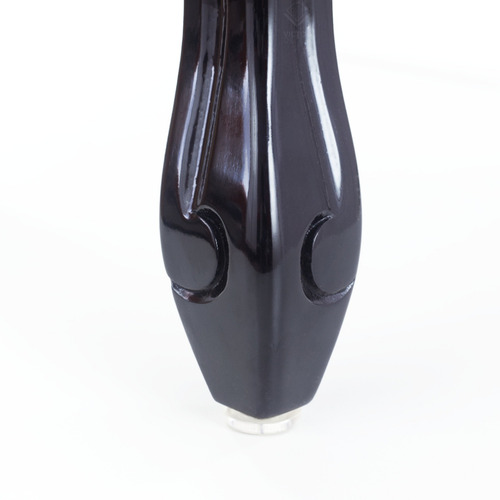 Conjunto 6 Cadeiras Luis Xv De Madeira Cor Preto Com Veludo