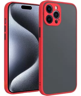 Funda Case Para iPhone X Ahumado Mate Rojo Antishock